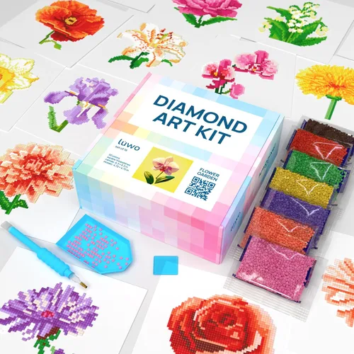 Miniatura 22 de LuwoArte Paquete de 6 Kits de Pintura de Diamantes para Adultos – Kits de Arte de Diamantes con Tema de Campo – Arte de Gemas DIY de Taladro