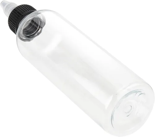 Miniatura 5 de 64 botellas de plástico de 4 onzas, botellas dispensadoras redondas con tapa superior giratoria para manualidades, cocina, hogar, transparente