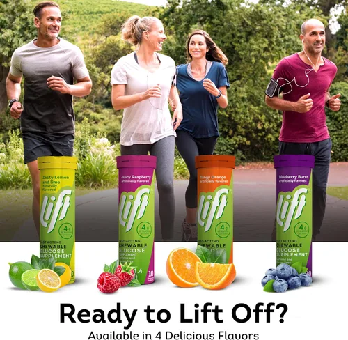 Miniatura 7 de Lift Glucosa, tabletas energéticas masticables de glucosa de acción rápida, arándano, tubo de 10 unidades (paquete de 12)