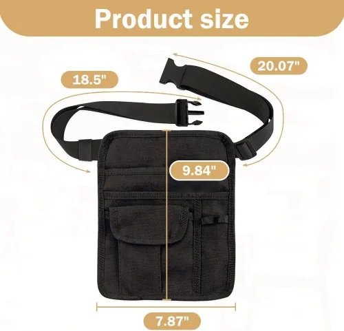 Miniatura 2 de Delantal de limpieza profesional con 5 bolsillos y cinturón ajustable en la cintura, camarero, chef, camarero, para mujeres y hombres, restaurantes