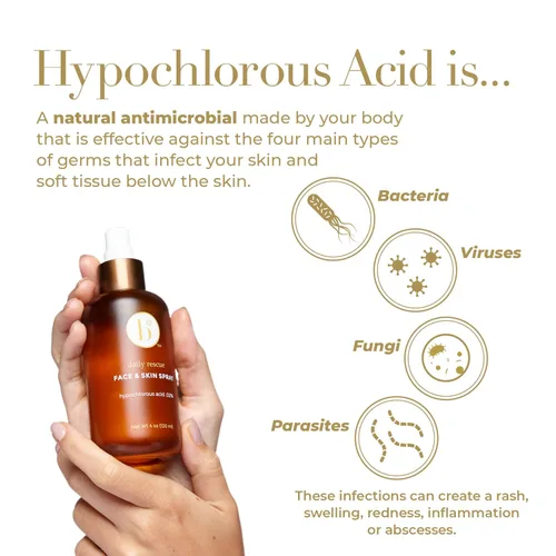 Miniatura 3 de Bloome - Spray de ácido hipocloroso para rostro y piel 0.05 por ciento HOCl – Bruma facial para acné, enrojecimiento, eccema y piercing post-cuidado