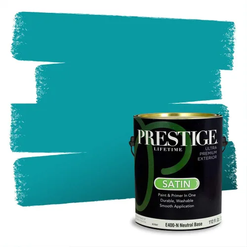 Miniatura 1496 de Pintura Exterior + imprimación PRESTIGE, todo-en-uno, 1 galón, acabado mate, color comparable al Valspar* Royal Gray* VS151-Gris real
