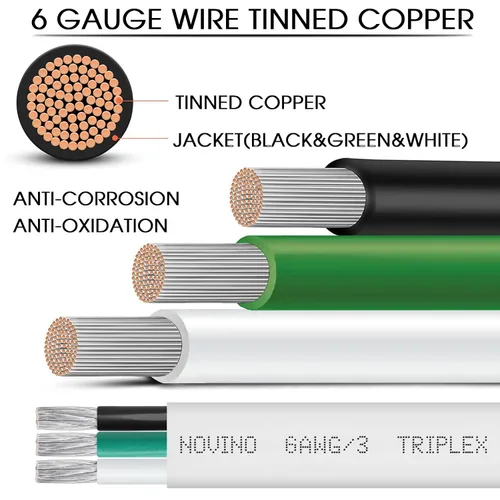 Miniatura 2 de Cable marino de calibre 6, cable de grado marino de 6 AWG, cable de cobre estañado triple 6/3, cable de cobre sin oxígeno de calibre 6