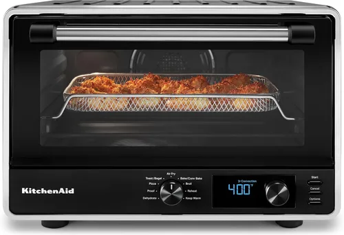 Miniatura 3 de KitchenAid Horno de encimera digital con freír aire y piedra para pizza, KCO128BM, negro mate