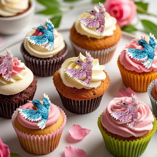 Miniatura 4 de Molde de silicona para colibrí, molde para decoración de pasteles de pájaros, rosa, juego de 2