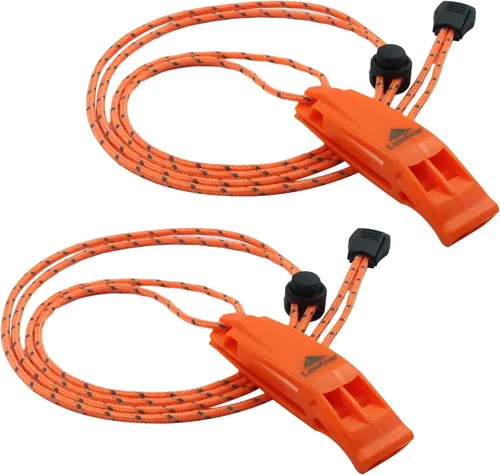 LuxoGear Silbatos de emergencia con cordón de seguridad, silbato de supervivencia, para kayak, chaleco salvavidas, chaqueta, barco, pesca, barco,