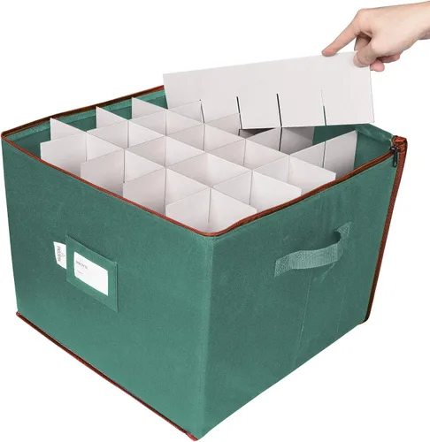 Miniatura 6 de ProPik - Caja de almacenamiento para adornos navideños, con capacidad para 75 esferas, dividida en 3 bandejas con divisores para organizar, hecha