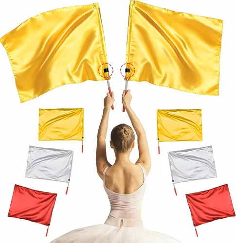 Bandera de adoración para iglesia de baile, banderas de alabanza de 21.6 x 26.8 pulgadas con varilla telescópica y clip para asta de bandera,