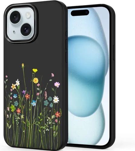 Miniatura 12 de Unov Funda diseñada para iPhone 13, funda negra con [patrón antideslizante en relieve], protección delgada a prueba de golpes [TPU antiarañazos]