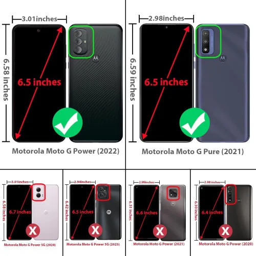 Miniatura 2 de TJS Funda para Motorola Moto G Pure 2021/Moto G Power 2022, con protector de pantalla de vidrio templado, resistente, resistente, a prueba de Azul