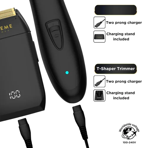Miniatura 4 de Supreme Trimmer 2-en-1 T-Shaper Recortadora y Afeitadora de Espuma Crunch STF602 Afeitadora Eléctrica y Recortadora de Barba ST5206 DLC para Negro