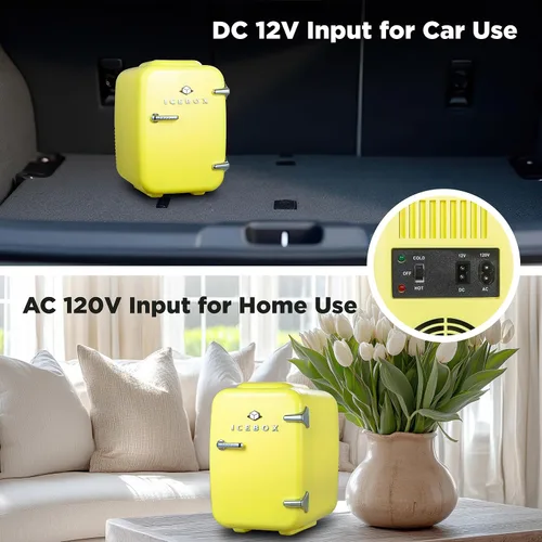 Miniatura 5 de ICEBOX IBMF4SUN - Mini refrigerador para dormitorio, refrigerador para el cuidado de la piel, enfriador portátil y calentador para maquillaje
