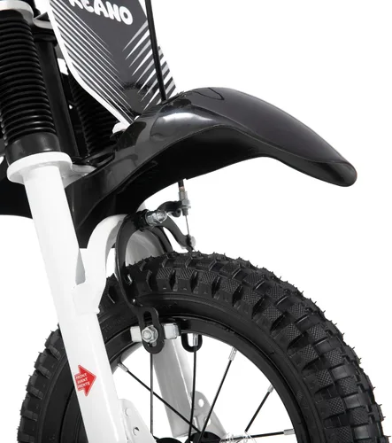 Miniatura 6 de KEANO - Bicicleta estilo motocross para niños y niñas de 12 y 16 pulgadas, con ruedas de entrenamiento y placa numérica, bicicletas para niños de 3