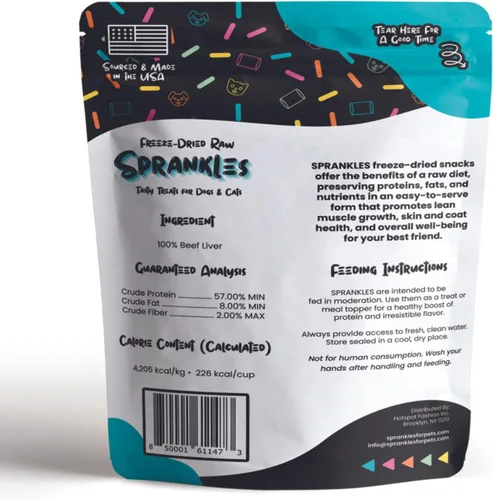 Miniatura 6 de Golosinas de hígado de res liofilizadas para gatos y perros, un solo ingrediente, totalmente natural, sin granos, con alto contenido de proteínas