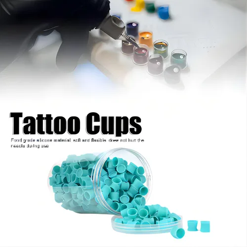 Miniatura 5 de Paquete de 300 vasos desechables de silicona para tatuajes, suministros de grado profesional para cejas, delineadores de ojos, pigmentos de labios