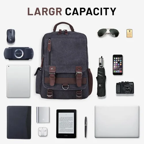 Miniatura 7 de Mygreen bolsa cruzada de lona, mochila de viaje