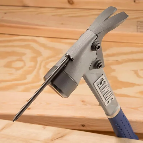 Miniatura 5 de Estwing AL-PRO - Martillo de carpintero de aluminio, 14 oz, garra recta con cara lisa y mango reductor de impactos - ALBL, azul