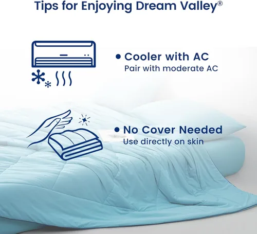 Miniatura 9 de Edredón refrescante Dream Valley Outlast® Twin XL, Manta de enfriamiento de grado NASA para personas que duermen con calor, Edredón lujoso para Azul