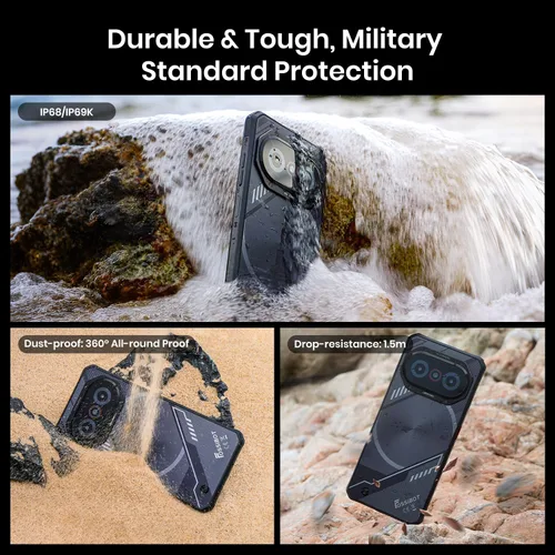 Miniatura 7 de FOSSIBOT Teléfono inteligente resistente F114 desbloqueado (2026), 28GB+256GB/2TB Android 15 Teléfono resistente, batería de 5000 mAh, cámara de 50