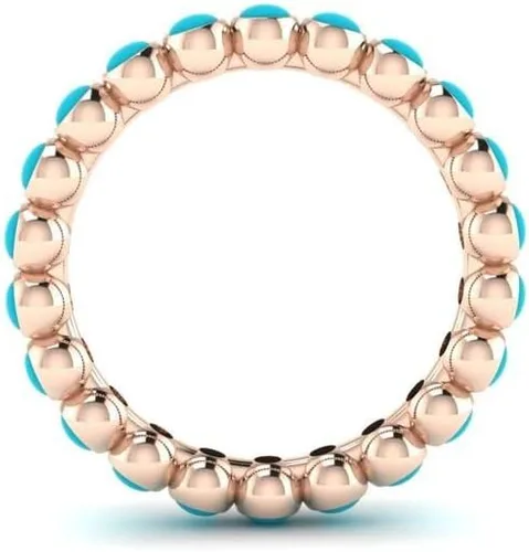 Miniatura 2 de Anillo de plata 925, anillo de boda turquesa de belleza durmiente, oro de 14 quilates sobre piedra natal turquesa