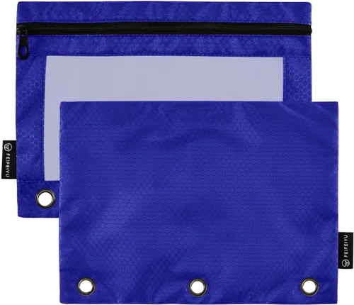 Miniatura 18 de Gredecor Estuche para lápices con 3 anillos con cremallera negra, paquete de 2 unidades, organizador de carpetas transparentes para ventana escolar