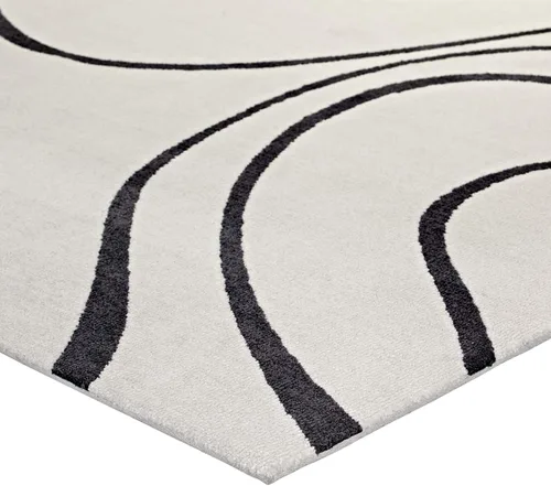 Miniatura 3 de Modway Therese - Alfombra abstracta de 5 x 8 pulgadas, diseño contemporáneo en marfil y carbón