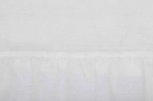 Miniatura 8 de Piper Classics Provincial Linen - Colcha de lino blanco con volantes, 56 pulgadas de ancho x 78 pulgadas de largo, falda con volantes en 3 lados