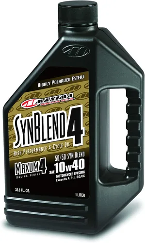 Miniatura 3 de Maxima Racing Oils 349128B-2PK Syn Blend4 10w40 Aceite Sintético Mezclado para Motor de Motocicleta Botella 1G, Paquete de 2