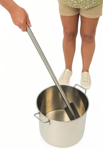 Miniatura 9 de Quality Industries - Paleta mezcladora de acero inoxidable de 36 pulgadas, herramienta de agitación comercial resistente para ollas grandes