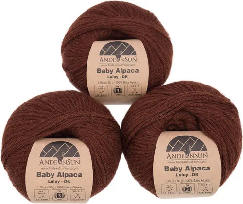 Miniatura 10 de (Juego de 3) Ovillos 100% de lana de alpaca bebé #1, DK #3, Worsted #4, Bulky #5 (150 gramos / 5.29 onzas en total), lujosos, acogedores y suaves