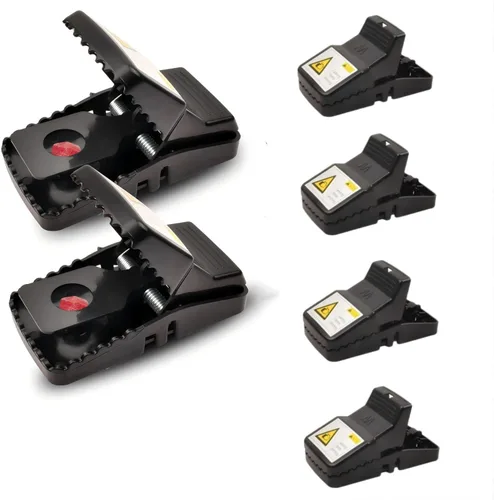 Trampa para Ratas Paquete de 6, Trampas Grandes para Ratones para Uso Interior y Exterior, Trampa para Ratones Reutilizable, Rápida, Higiénica, Sin