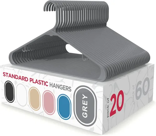 Miniatura 12 de Sharpty Perchas de Plástico Ganchos para Ropa para Vestimenta, Clóset, Abrigos y Camisas - Duraderas, Gruesas, Resistentes y que Ahorran Espacio