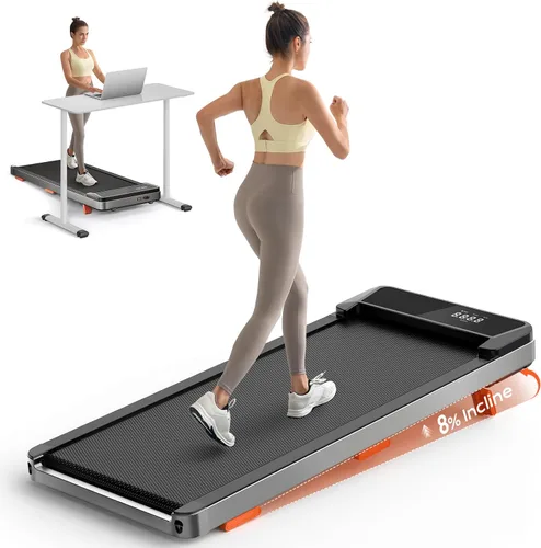 Treadflow - Alfombrilla de caminata, caminadora con inclinación para el hogar y la oficina, caminadora portátil debajo del escritorio de 2.5 HP con