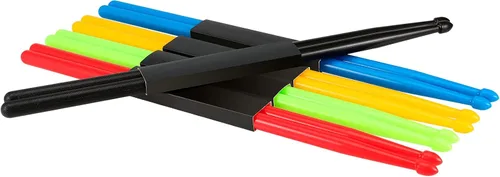 Miniatura 5 de MUKCHAP 10 pares de baquetas de nailon 5A, baquetas de ejercicio de plástico antideslizante, baquetas multicolor para percusión de instrumentos
