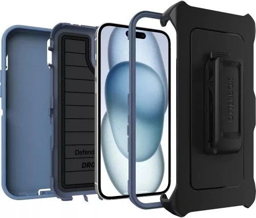 Miniatura 5 de OtterBox iPhone 15 Plus y iPhone 14 Plus (solamente) - Funda de la serie Defender - Jeans azul bebé - Sin pantalla - Resistente y duradero