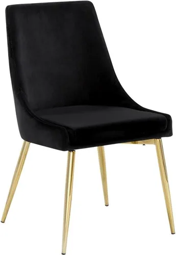 Miniatura 5 de Meridian Furniture Karina Collection Modern - Silla de comedor tapizada de terciopelo contemporánea con patas de metal resistentes, juego de 2, 19.5