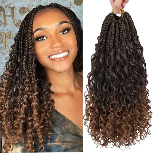Miniatura 28 de Goddess Box Braids 1B3330 - Trenzas de ganchillo bohemias de 10 pulgadas para mujeres negras, paquete de 7 paquetes de trenzas bohemias preenlazadas