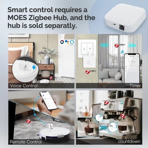 Miniatura 5 de MOES Zigbee Fingerbot Plus, Pulsador de Botón Inteligente Sin Cableado, Actualización con Control Táctil, Compatible con Alexa, Compatible con Tuya