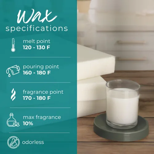 Miniatura 3 de Cera de soja para fabricación de velas, losa de cera de vela de soja de 10 libras, mezcla suave para formulación de fragancia de alta carga