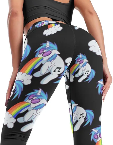 Miniatura 4 de Rainbow Vomiting Unicorn Workout Leggings for Women High Waisted Tummy Control Yoga Pants