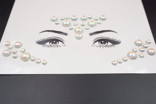 Miniatura 8 de Joyas de cara que brillan en la oscuridad, cristal de Halloween, tatuaje temporal, gemas de diamantes de imitación, cuerpo fluorescente, joyas