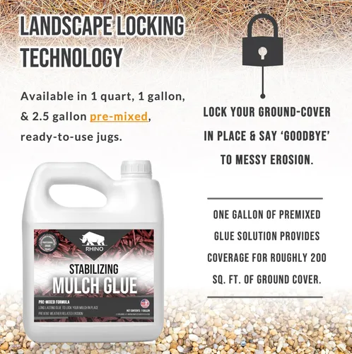 Miniatura 3 de Rhino Stabilizing Mulch Glue Advanced Mulch Binder for Landscaping Pea Gravel, Rubber Mulch and Straw Binder, Ideal para mantenimiento del paisaje