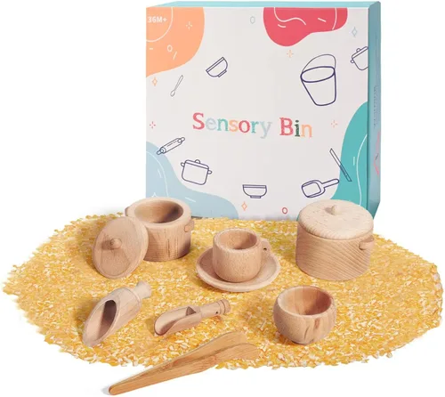 Miniatura 7 de Juguetes de Contenedor Sensorial para Niños Pequeños - Plato y Pinzas de Juego de Simulación Montessori y Waldorf - Juguetes de Aprendizaje
