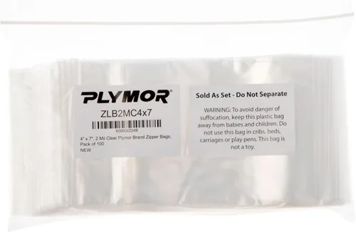 Miniatura 8 de Plymor 4 x 7 pulgadas (caja de 1000), bolsas de plástico con cierre de cremallera de 2 mil
