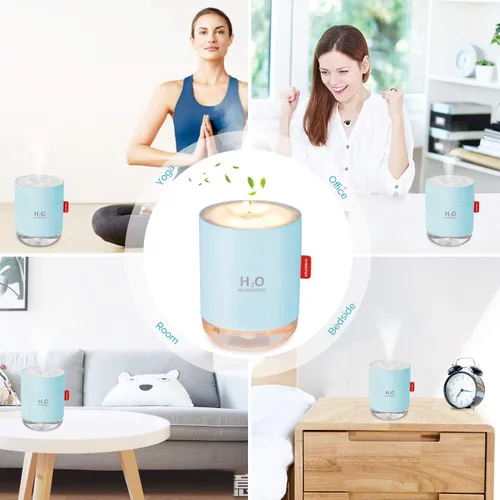 Miniatura 7 de Mini humidificador portátil de niebla fría, 500ml, humidificador de escritorio personal USB para dormitorio de bebé, viajes, oficina, hogar, apagado
