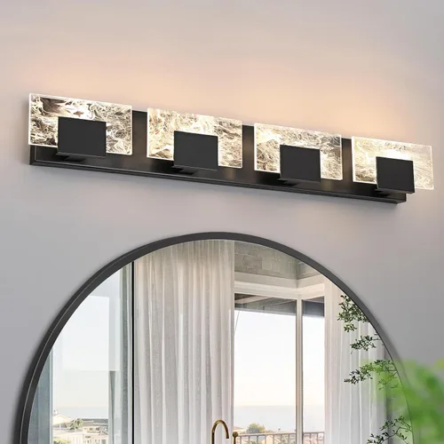 Miniatura 15 de Luz LED para Tocador de Baño: Accesorios de Iluminación Modernos de Acrílico en Dorado Cepillado de 16 pulgadas - 2 Luces Contemporáneas de Acabado