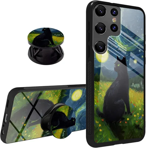 Miniatura 25 de Funda para Samsung Galaxy S22 Ultra Phone Grip con soporte expandible Soporte Soporte Kickstand, TPU suave a prueba de golpes Anti-arañazos Tapa