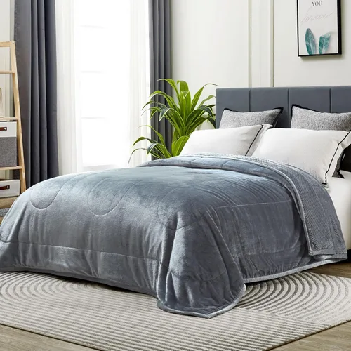 DREAMNINE Manta grande y gruesa de 3 capas de franela suave tamaño Queen para cama de 90 x 90 pulgadas, manta de terciopelo mullido y cálida de lujo
