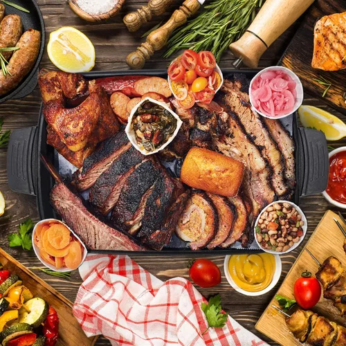 Miniatura 7 de AEWHALE Parrilla eléctrica multifuncional 3 en 1, sartén eléctrica antiadherente con tapas, parrilla de fiesta de 1400 W para cocinar carnes