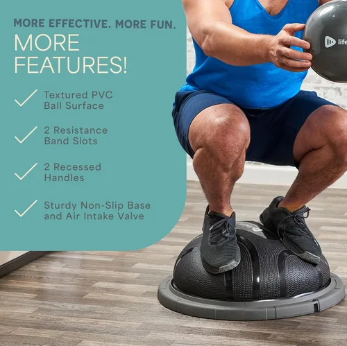 Miniatura 4 de Lifepro Half Balance Ball Trainer - Pelota de estabilidad para ejercicio, entrenamientos de cuerpo completo, gimnasio en casa y terapia física